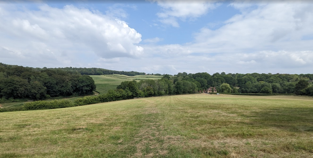 view rolling countryside near Lane End